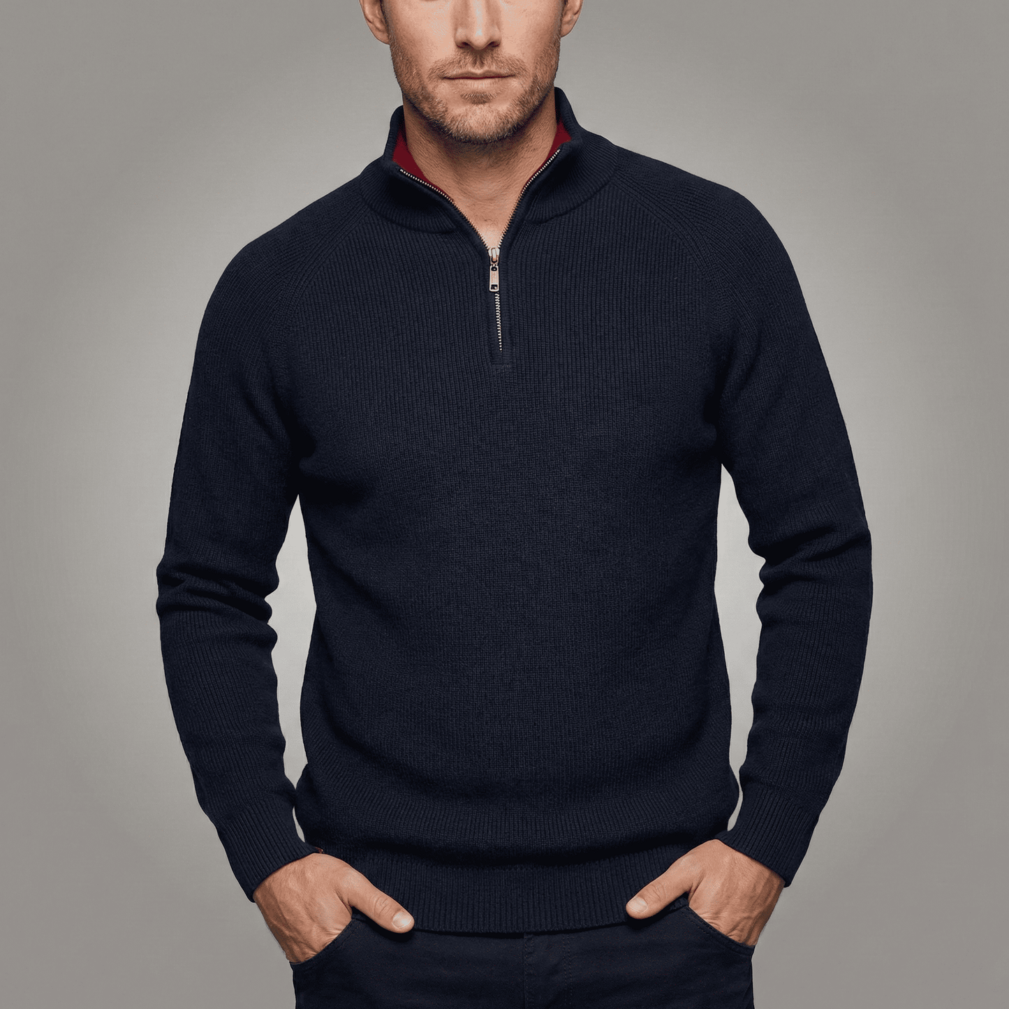 Zipped Collar Sweater